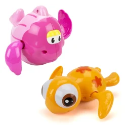 Træk op Badedyr - Skildpadde orange / Fisk pink