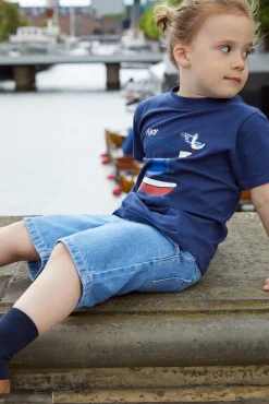 T-shirt m. print - NAVY