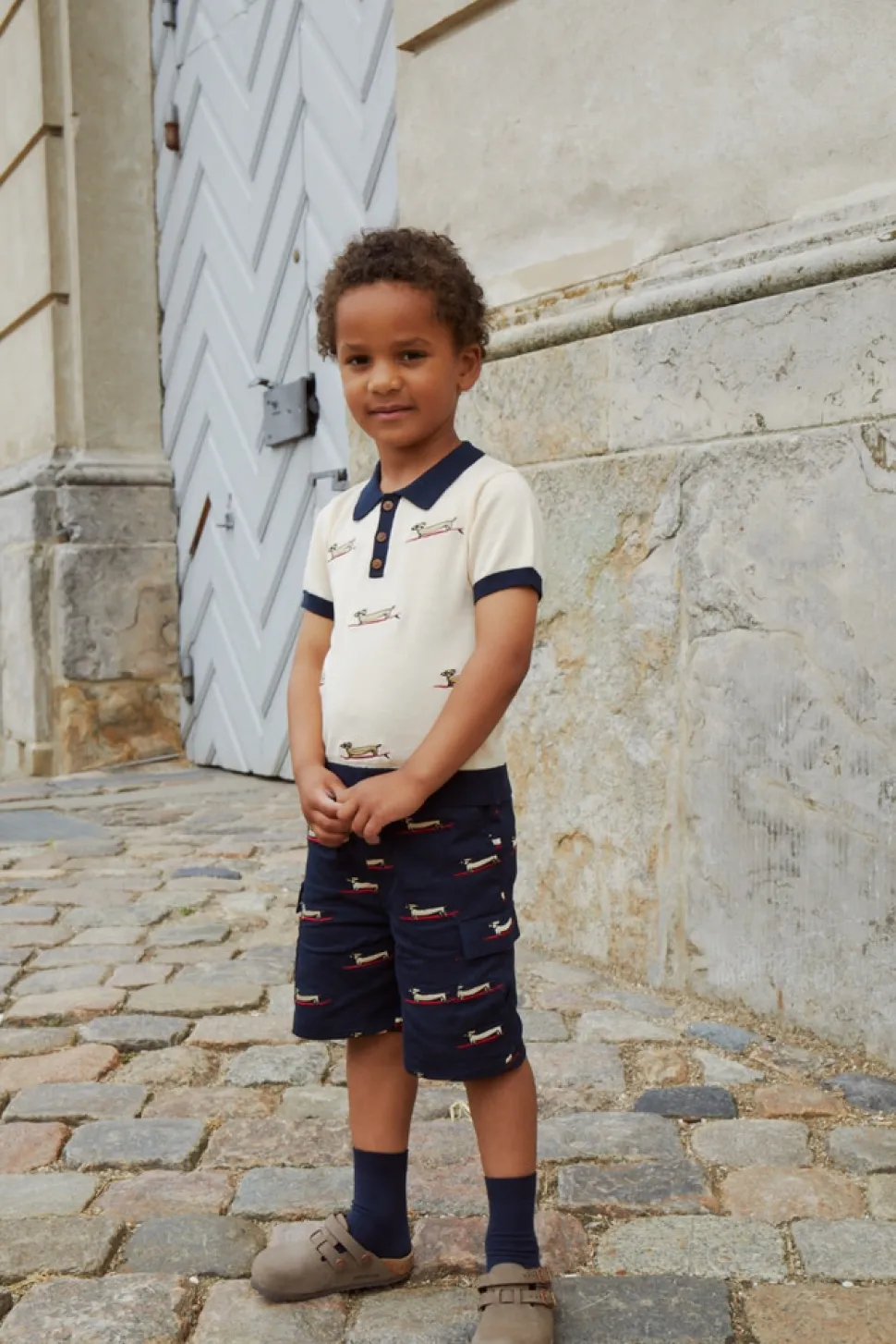 Twill shorts m. lomme - NAVYSTRIPE