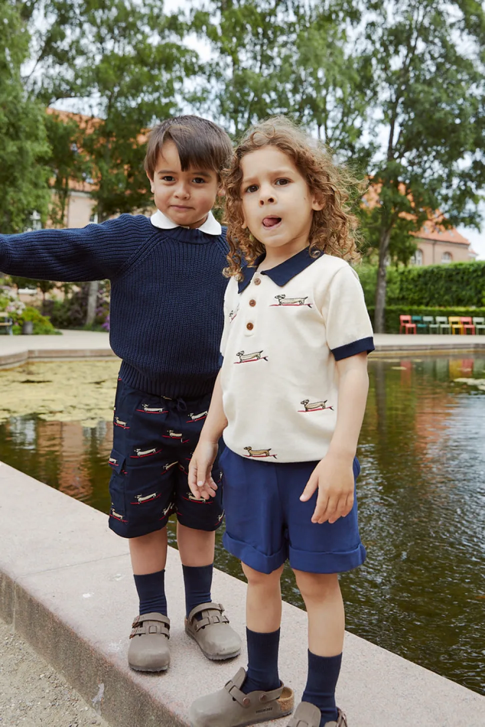 Twill shorts m. lomme - NAVYSTRIPE