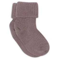 Uld Ankelstrømpe Rib - Dark Purple Dove