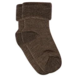 Uld Ankelstrømpe Terry - Brown Melange