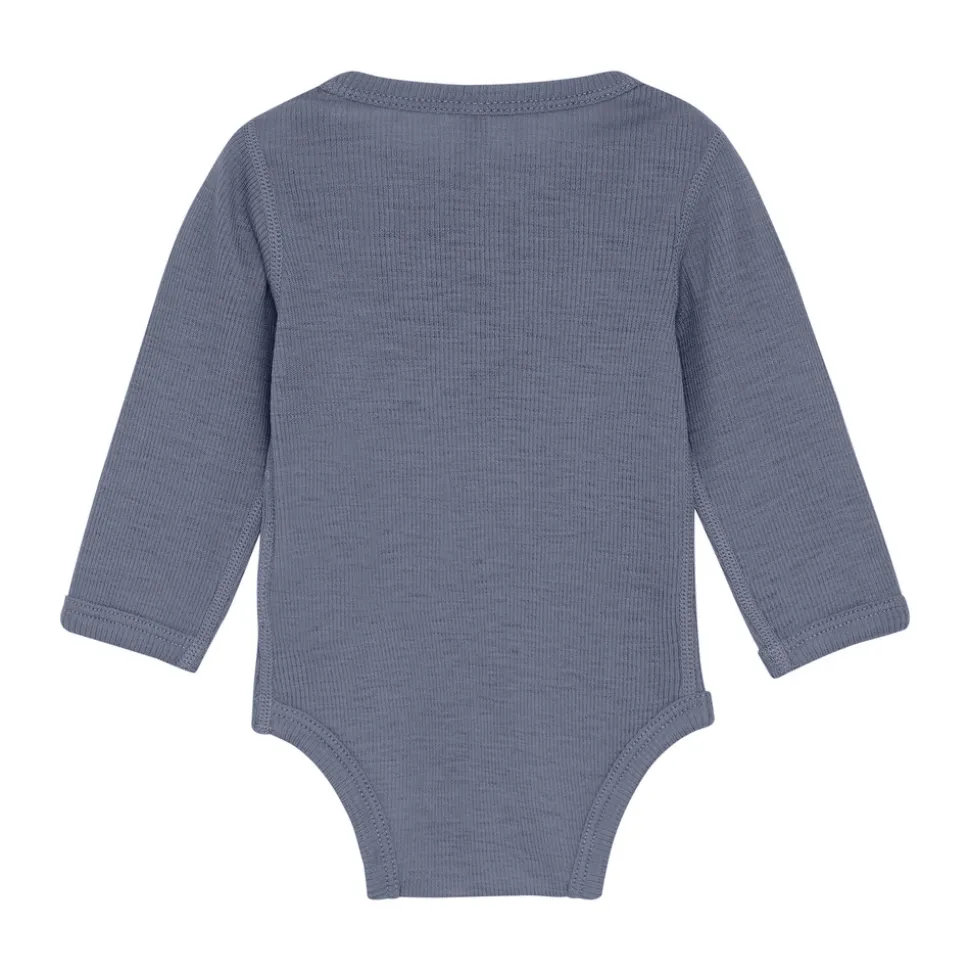 Uld body langærmet body - solid - Folkstone Gray Melange