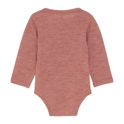 Uld body langærmet body - solid - Light Mahogany Melange