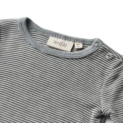 Uld body langærmet Lucca - Navy Stripe