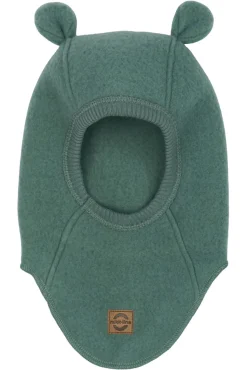 Uld elefanthue med ører - Balsam green