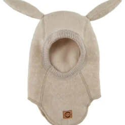 Uld elehanthue med kaninører - Melange Offwhite