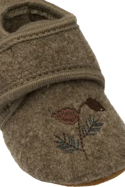 Uld Hjemmesko m. Boderi - Melange denver