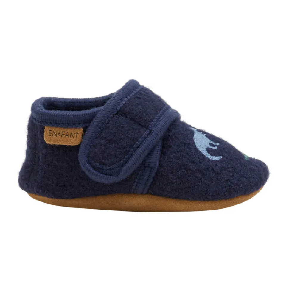 Uld hjemmesko m. broderi - 7790