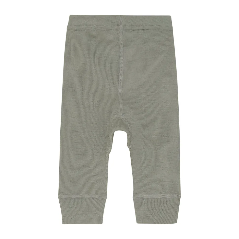 Uld leggings - solid - Forest Fog Melange