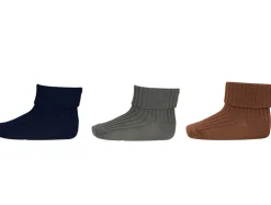 Uld rib baby strømpe 3 pak - Peacan Pie