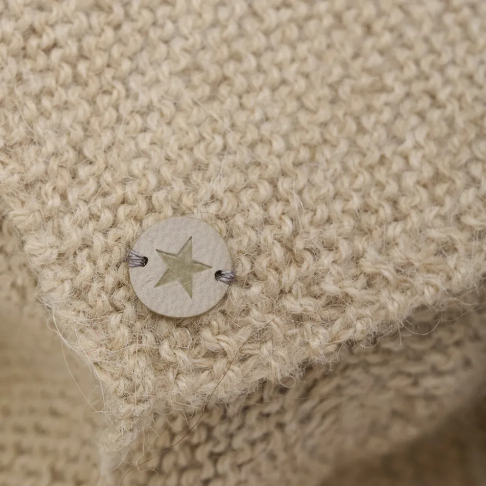 Uld Strik Alpaca Hue Pompom - Camel melange