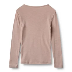 Uld t-shirt ls Alfie - Dry Rose