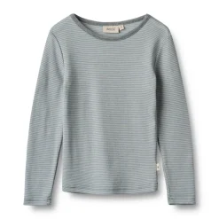 Uld t-shirt ls Alfie - Navy Stripe