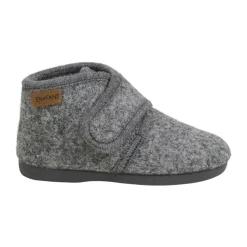 Uldhjemmesko velcro - Dark Gray Melange