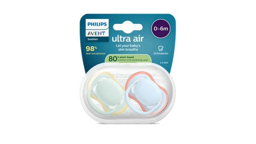 Ultra air soother, 0-6 m, lysegrøn/lyseblå