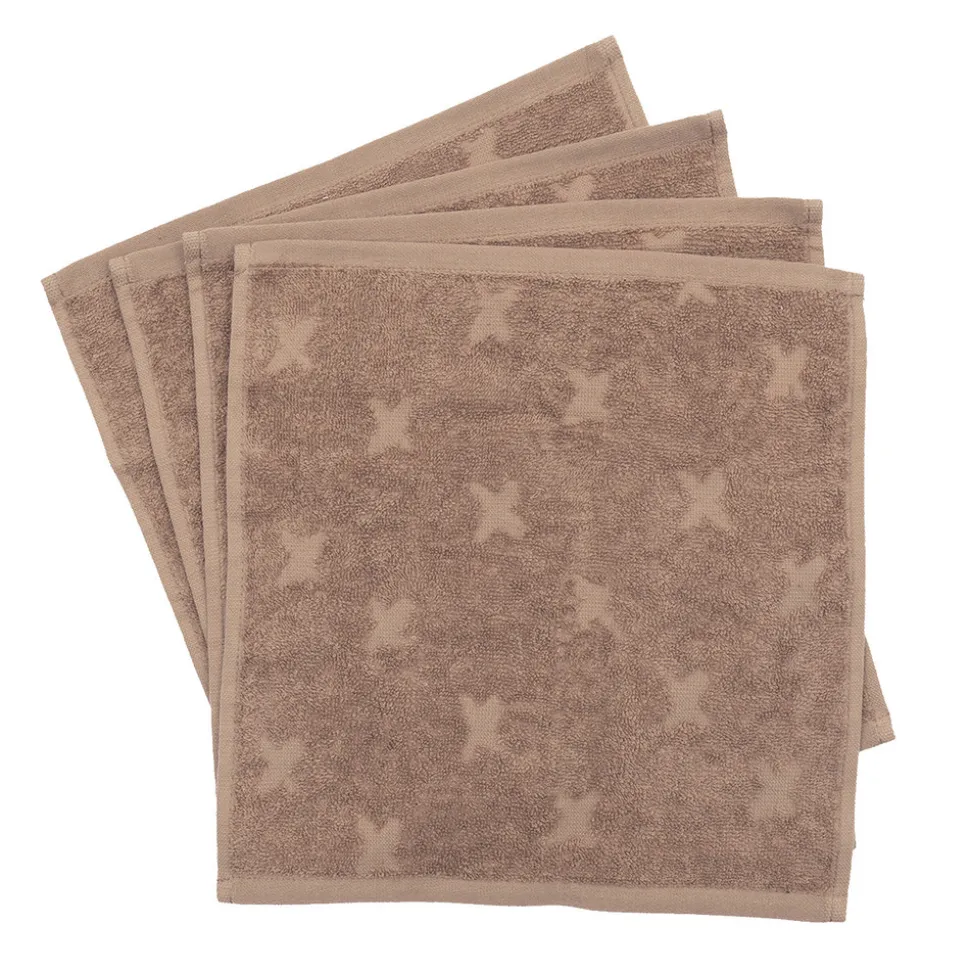 Vaskeklude 4-pak, 30 x 30 cm - Walnut