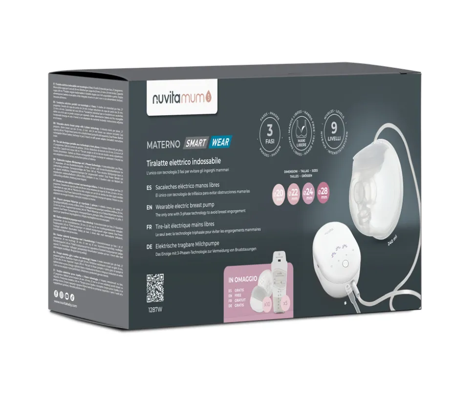 1287W 3-faset enkelt elektrisk bærbar brystpumpe