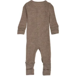 Woolly heldragt med fødder - Walnut melange