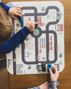 XL Underlag - lille landsby lys grå