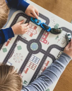 XL Underlag - lille landsby lys grå