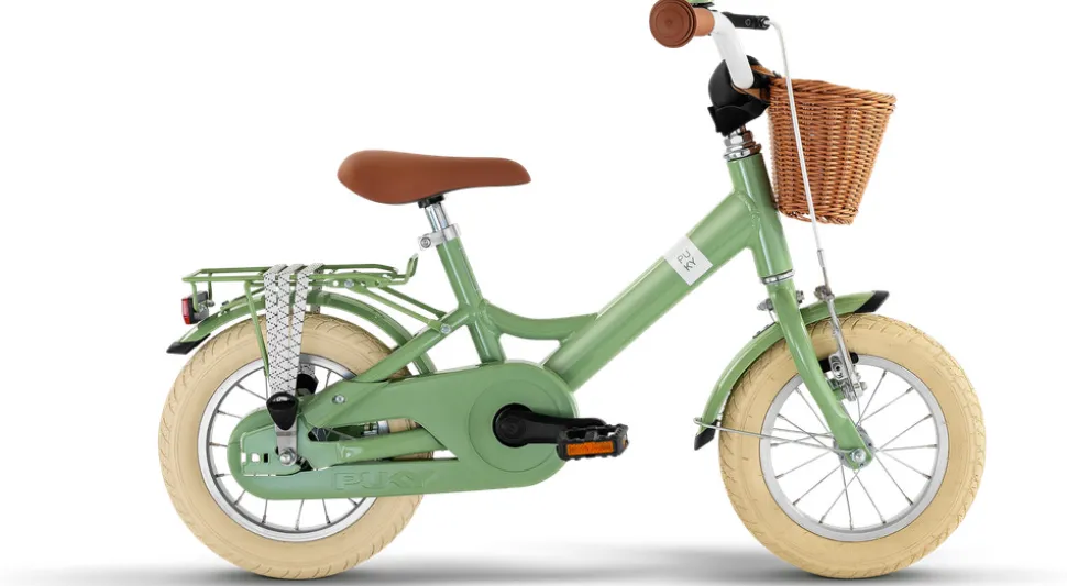 Youke Classic 12,Alu legecykel med kurv retro grøn